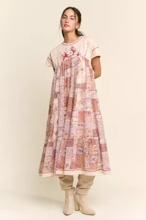 wholesale clothing angel printed french terry top bottom midi dress davi & dani