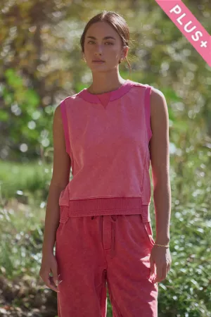 wholesale clothing plus sleeveless crewneck lounge top davi & dani