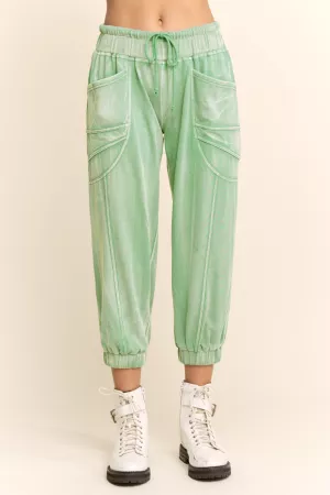 wholesale clothing garment washed seam detail jogger pants davi & dani