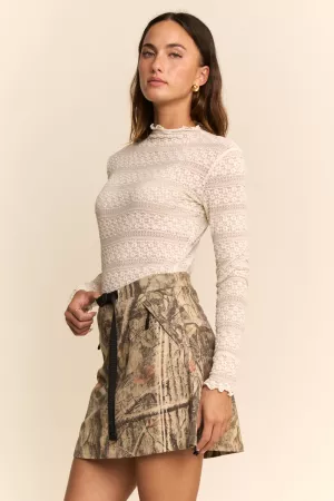 wholesale clothing striped lace mesh top davi & dani