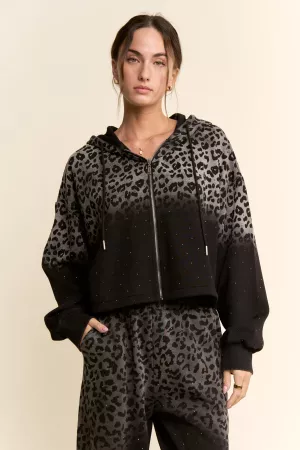 wholesale clothing long sleeves drawstring zip up hooded jacket davi & dani