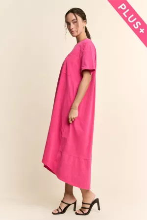 wholesale clothing plus garment washed pleated back midi dress davi & dani