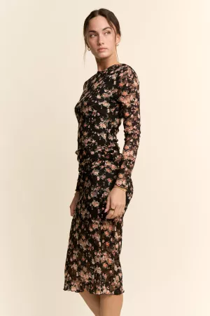 wholesale clothing printed lace mesh dress davi & dani