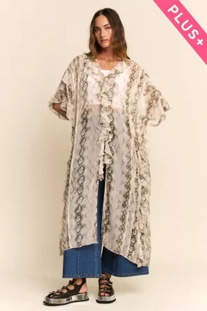 wholesale clothing plus printed chiffon kimono cardigan duster davi & dani