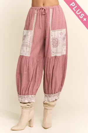 wholesale clothing plus contrast patchwork bloomer pants davi & dani