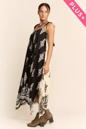 wholesale clothing plus bohemian two-tone printed maxi dress davi & dani