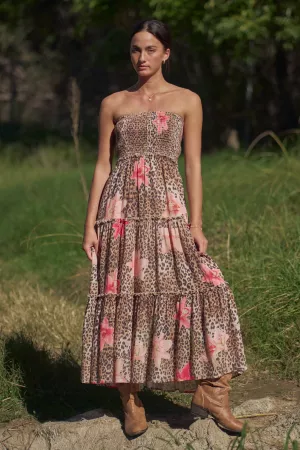 wholesale clothing strapless smocked tiered maxi dress davi & dani