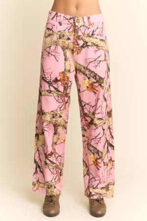 wholesale clothing tree camo relaxed wide leg pants davi & dani