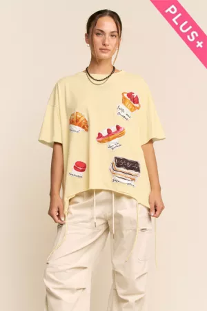 wholesale clothing plus french dessert graphic drawstring tee davi & dani