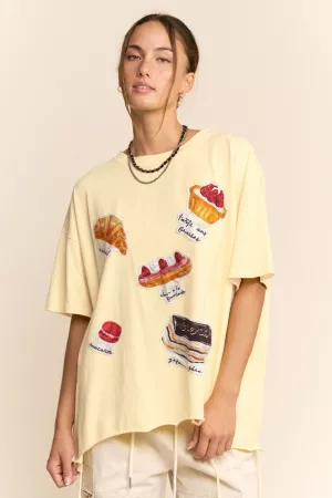 wholesale clothing french dessert graphic drawstring tee davi & dani