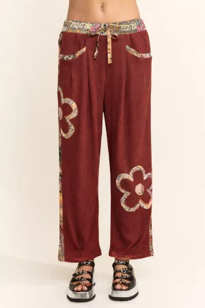 wholesale clothing drastring elastic waist knit texture  pants davi & dani