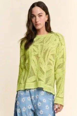 wholesale clothing openwork crochet lace sweater with floral davi & dani