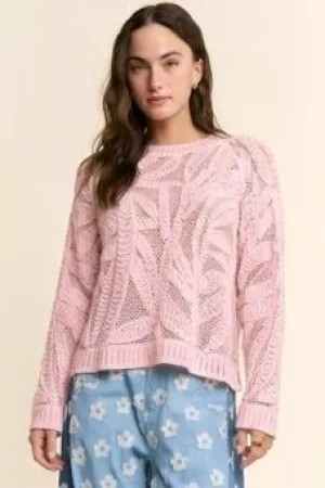 wholesale clothing openwork crochet lace sweater with floral davi & dani