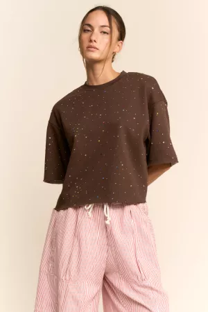 wholesale clothing multicolor star print relaxed tee davi & dani