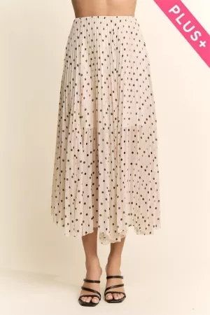 wholesale clothing plus polka dot pleated midi skirt davi & dani