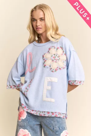 wholesale clothing plus love letter patchwork top davi & dani