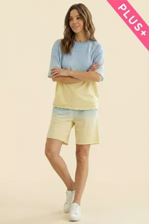 wholesale clothing plus rhinestone ombre sweatshirt and shorts set davi & dani