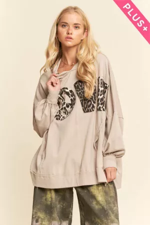 wholesale clothing plus leopard love oversized hoodie davi & dani