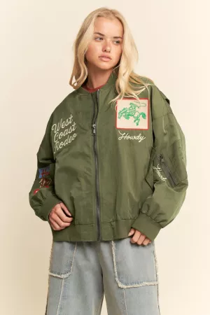 wholesale clothing west coast rodeo embroidered bomber jacket davi & dani