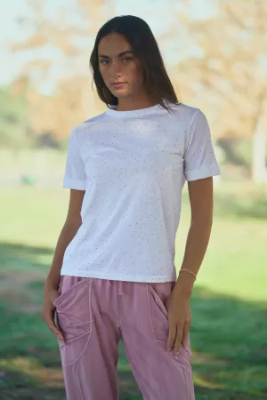 wholesale clothing rhinestone embellished relaxed crew neck tee davi & dani