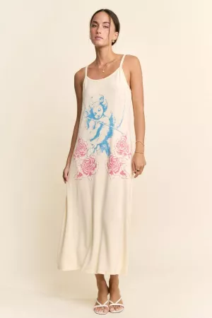 wholesale clothing garment washed french terry angel maxi dress davi & dani