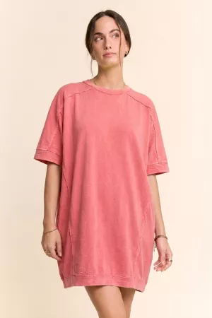 wholesale clothing soft knit fringed t shirt garment dying dress davi & dani