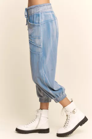 wholesale clothing garment washed seam detail jogger pants davi & dani