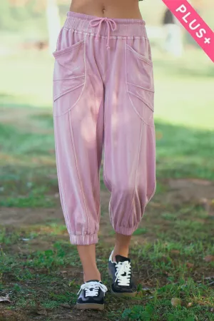 wholesale clothing plus garment washed seam detail jogger pants davi & dani