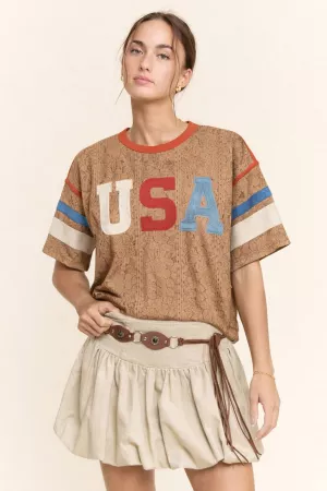 wholesale clothing usa patchwork lace top with inner tank top davi & dani