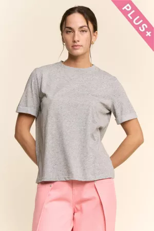 wholesale clothing plus rhinestone embellished relaxed crew neck tee davi & dani