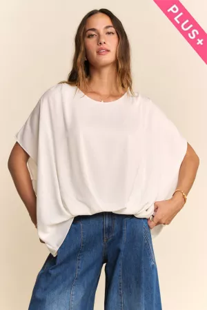 wholesale clothing plus knot short sleeve round neck top davi & dani