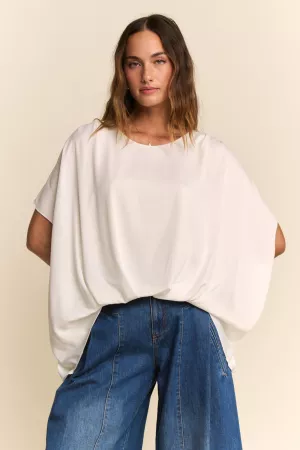 wholesale clothing knot short sleeve round neck top davi & dani