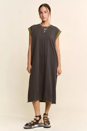 wholesale clothing solid soft knit aristo girl fringed t shirt dress davi & dani