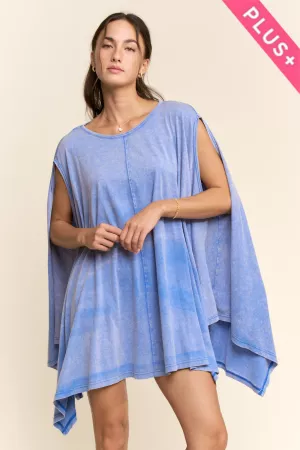 wholesale clothing plus garment boat neck hankerchief mini dress davi & dani