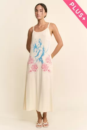 wholesale clothing plus garment washed french terry angel maxi dress davi & dani