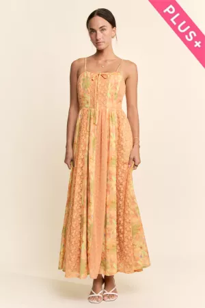 wholesale clothing plus lace blocked strappy midi dress davi & dani