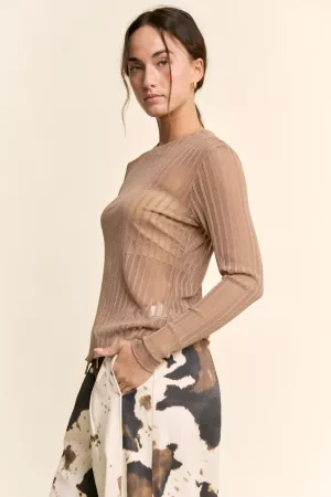 wholesale clothing metallic mesh long sleeve tops davi & dani