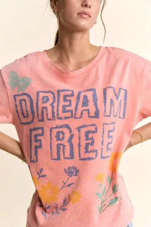 wholesale clothing dream free floral graphic mineral wash top davi & dani