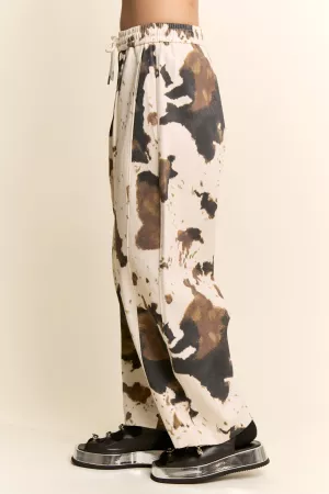 wholesale clothing tie-dye wide-leg drawstring-hem pants davi & dani