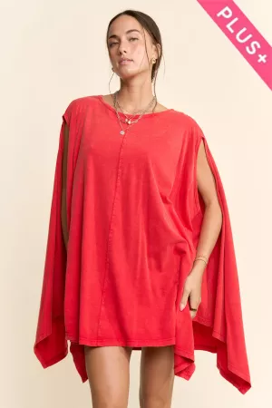 wholesale clothing plus garment boat neck hankerchief mini dress davi & dani