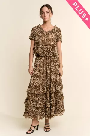 wholesale clothing plus tiered detail short puff maxi dress set davi & dani