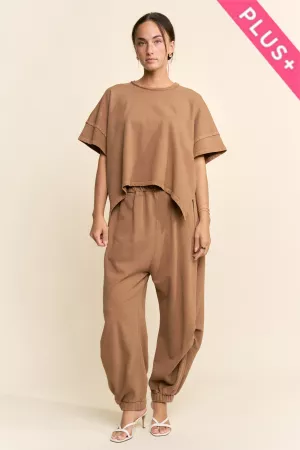 wholesale clothing plus ruffle top and wide leg ankle pants davi & dani