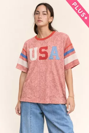 wholesale clothing plus usa patchwork lace top with inner tank top davi & dani