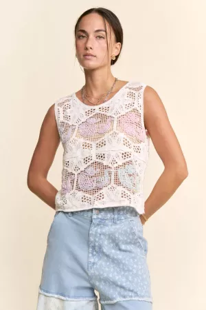 wholesale clothing boho crochet lace tank top davi & dani