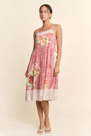 wholesale clothing vintage flower patched lace mixed dress davi & dani