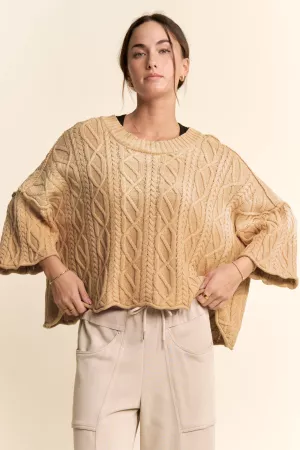 wholesale clothing long sleeve sweater cable knit pattern davi & dani