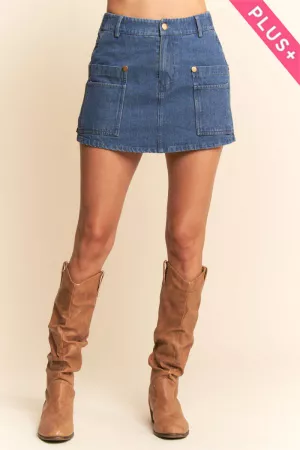 wholesale clothing plus denim utility mini skirt shorts davi & dani