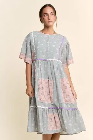 wholesale clothing patch work detail dress davi & dani