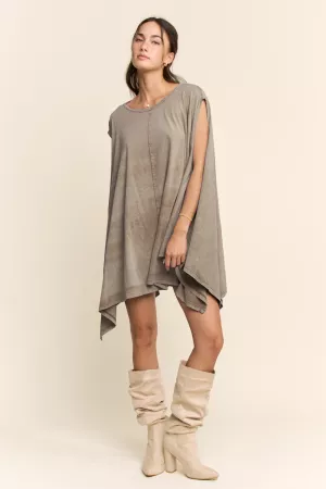 wholesale clothing garment boat neck hankerchief mini jersey dress davi & dani