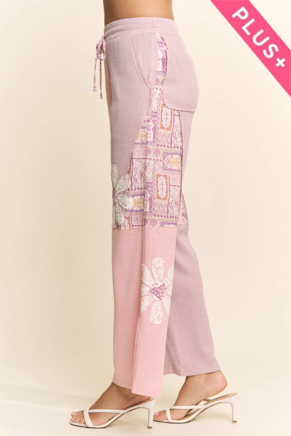 wholesale clothing plus casual wide leg lounge elastic waist pants davi & dani